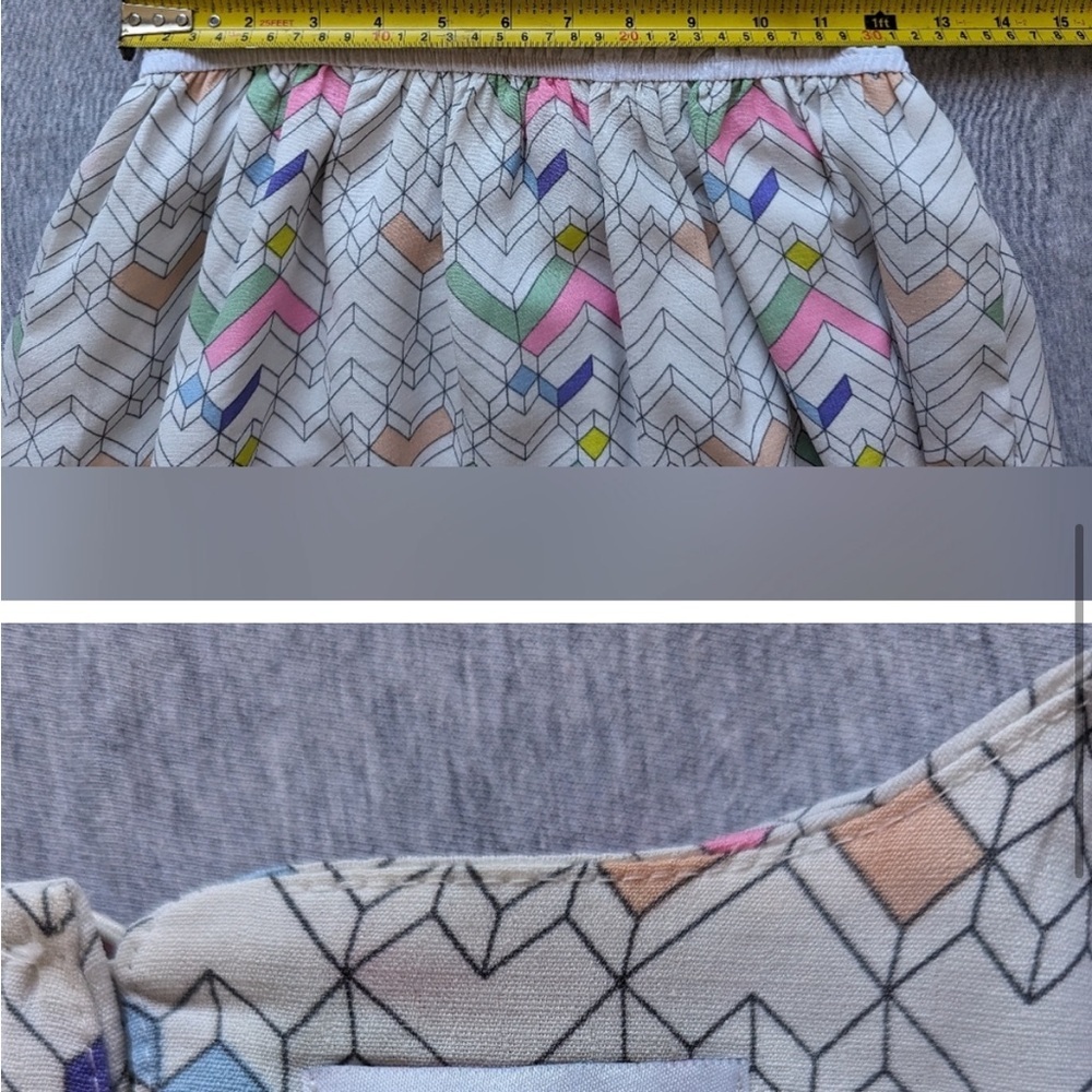 ModCloth Compania Fantastica Chevron Tiered Mini Dress M EUC Pop Art Abstract - Picture 14 of 16